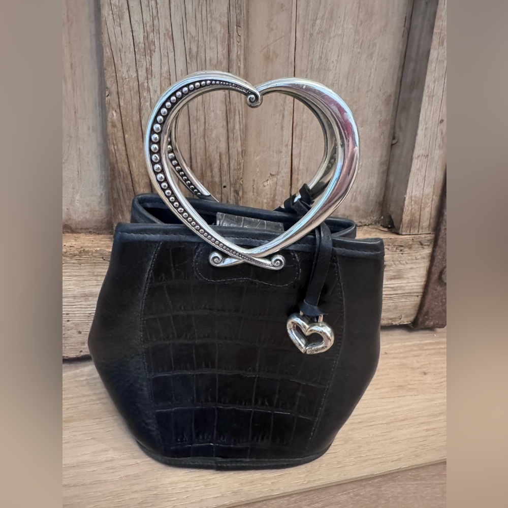 Brighton Black Heart Handle Bag
